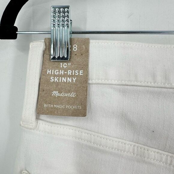 NWT Madewell 10" High-Rise Skinny Jeans Pure White magic pockets Size 28‎ Size 6 - Picture 5 of 15